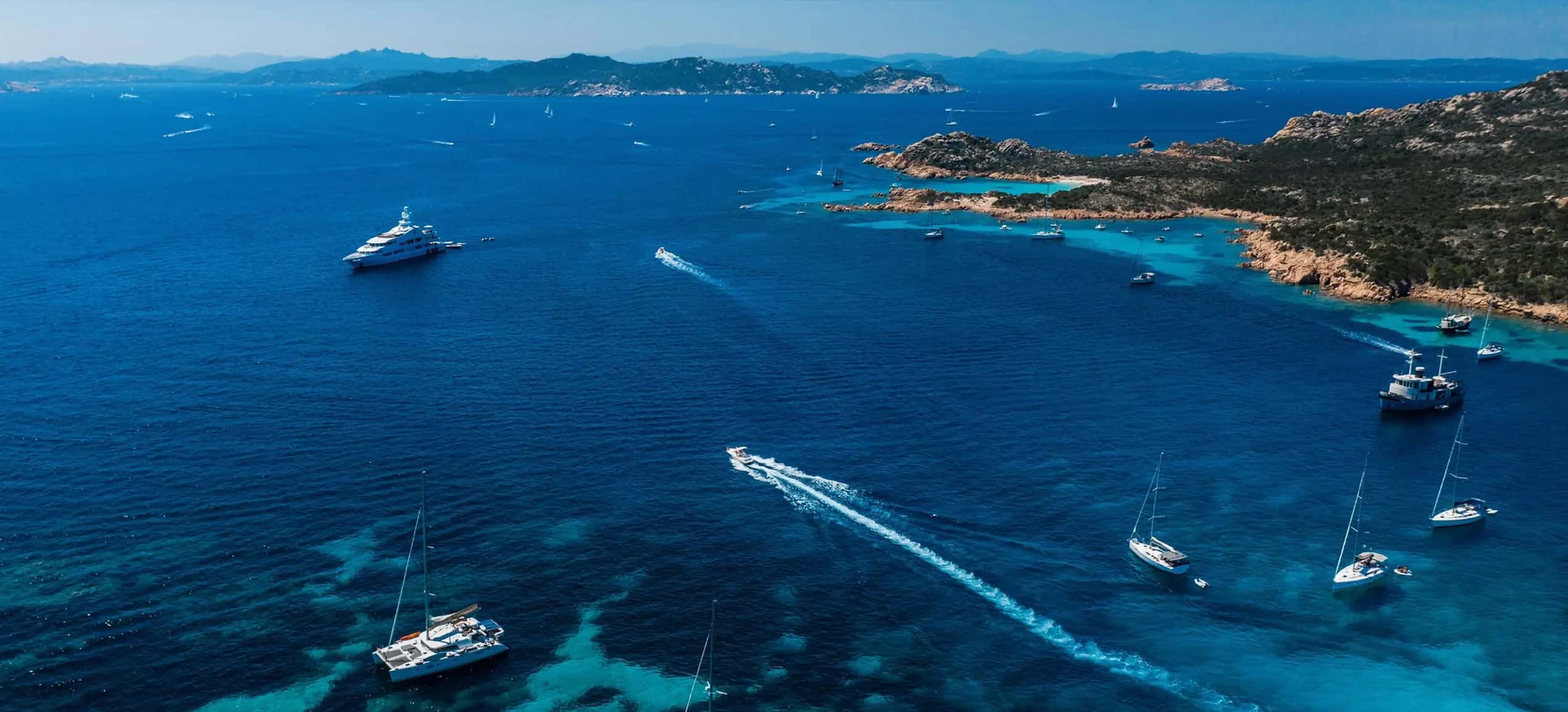 Sardinia coastline aerial view