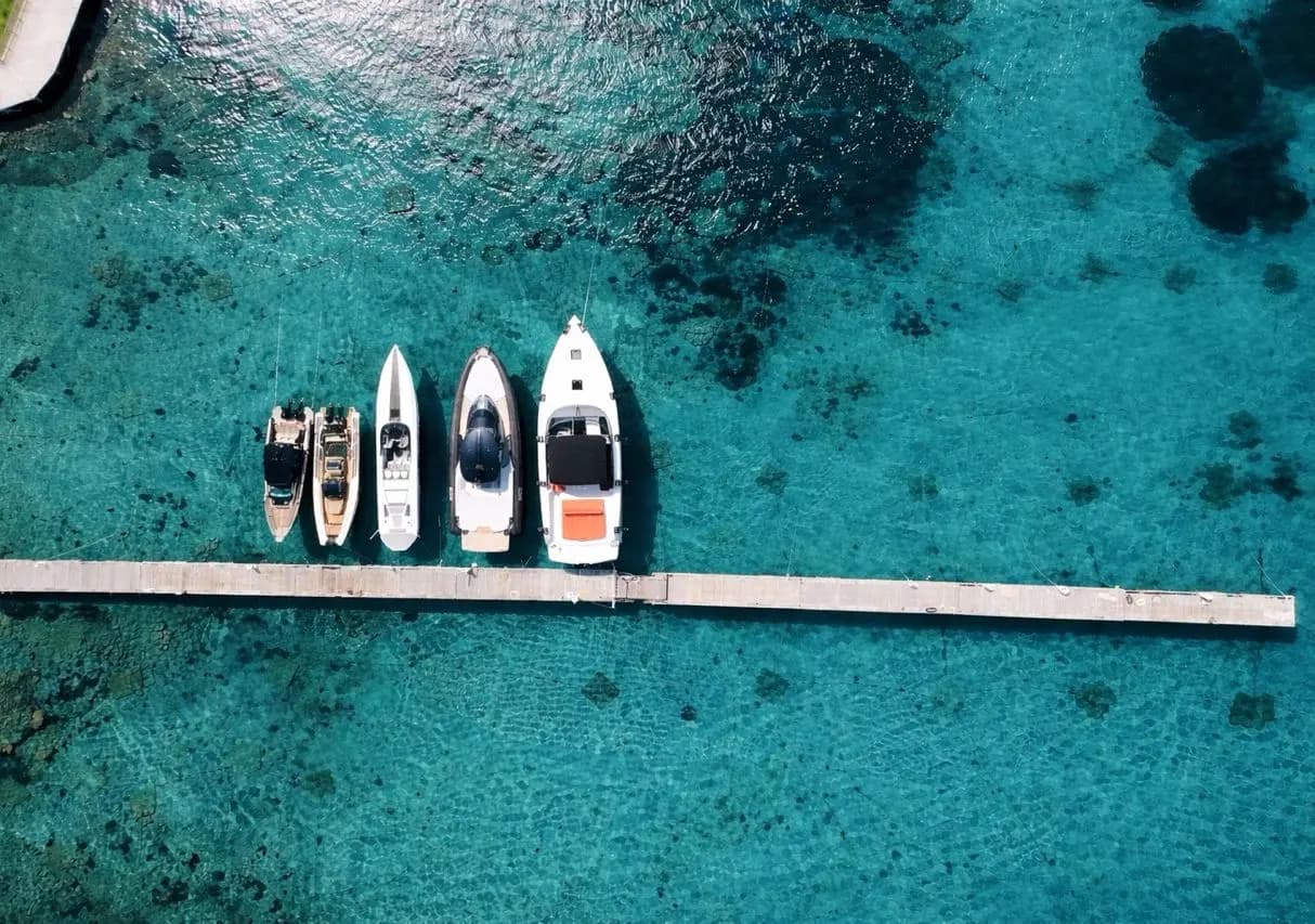 MareFun charter fleet at the pier in Sardinia